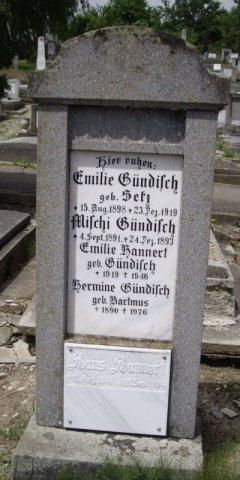 Setz Emilie 1898-1919  Bartmus Hermine 1890-1976 Grabstein